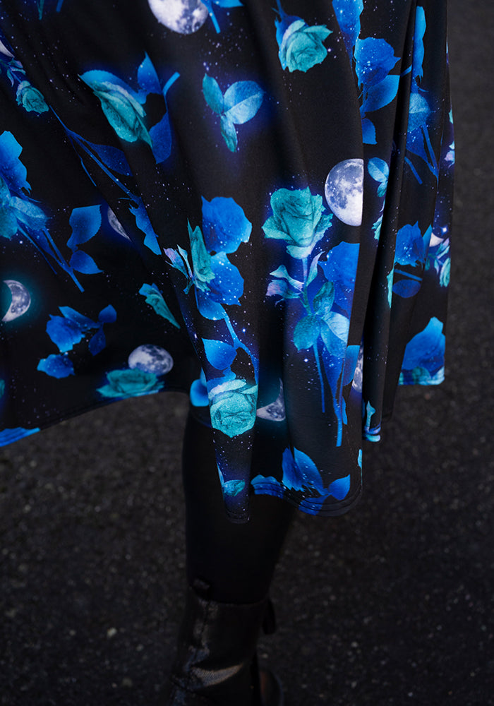 Eighth angle of Adena Moonlit Rose Print Swing Dress