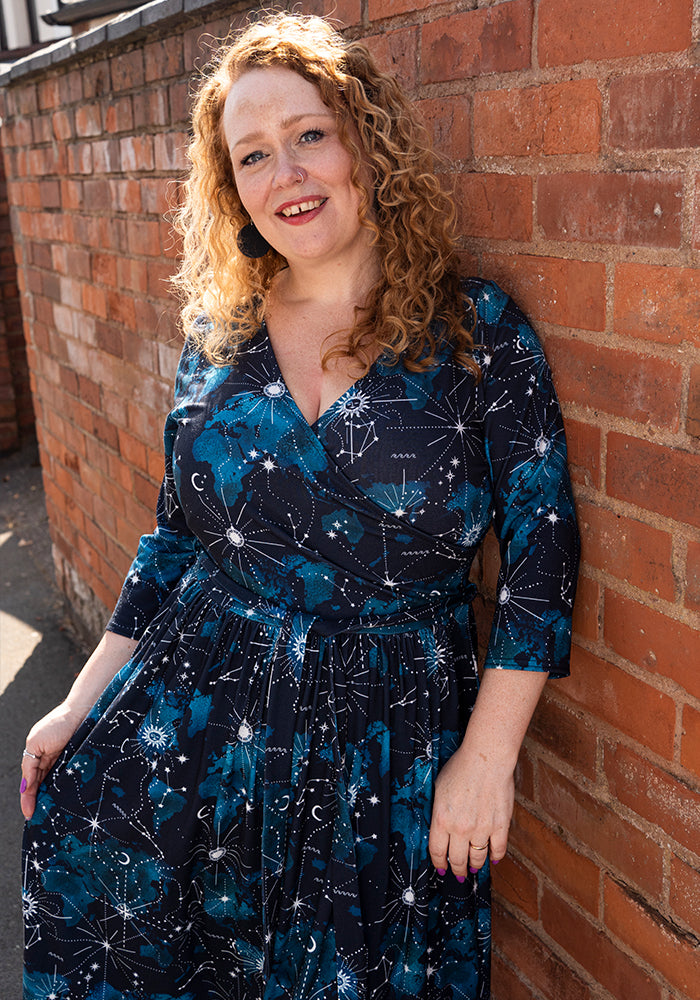 Aderyn Celestial Map Print Midi Dress