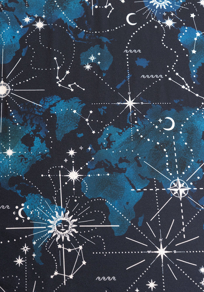Aderyn Celestial Map Print Midi Dress