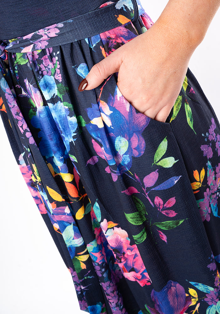 Seventh angle of Adrianna Large Scale Floral Print Maxi Dress