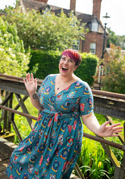 Agni Tarot Card Print Midi Dress