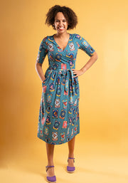 Agni Tarot Card Print Midi Dress