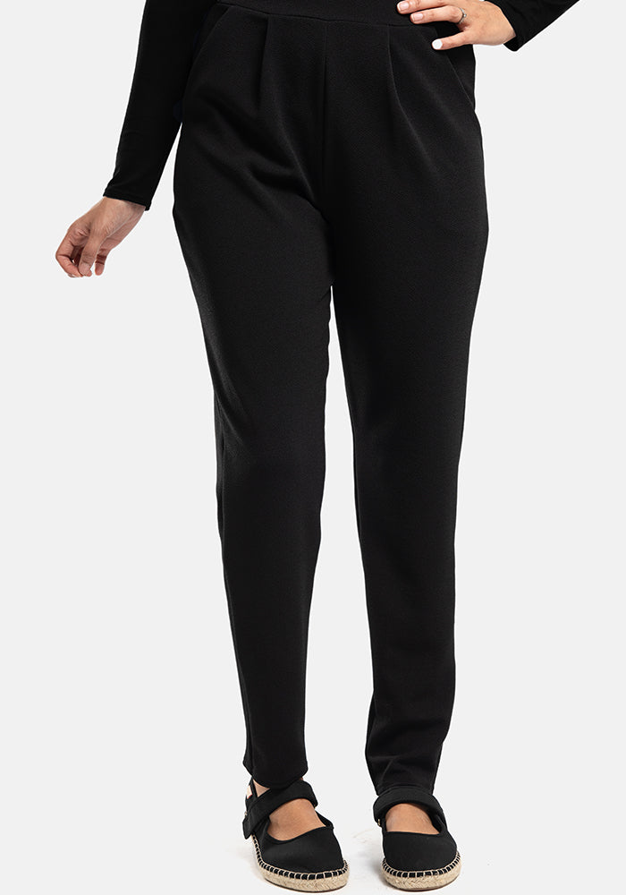Front view of Aiden Black Popsy Trousers