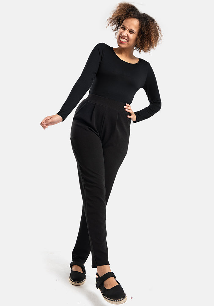 Third angle of Aiden Black Popsy Trousers