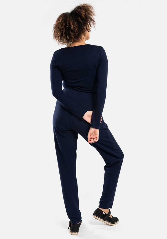Fifth angle of Aiden Navy Popsy Trousers