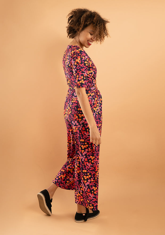 Aine Ditsy Floral Print Culotte Leg Jumpsuit