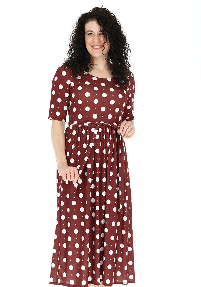 Third angle of Aisla Spot Print Jersey Midi Dress