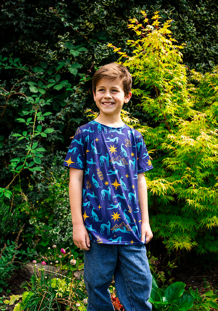 Children's Egyptian Dog Print T-Shirt (Akila)