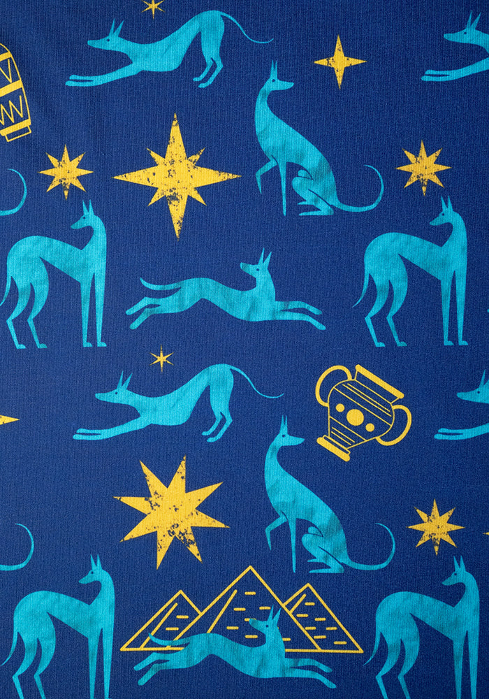 Akila Egyptian Dog Print Dress