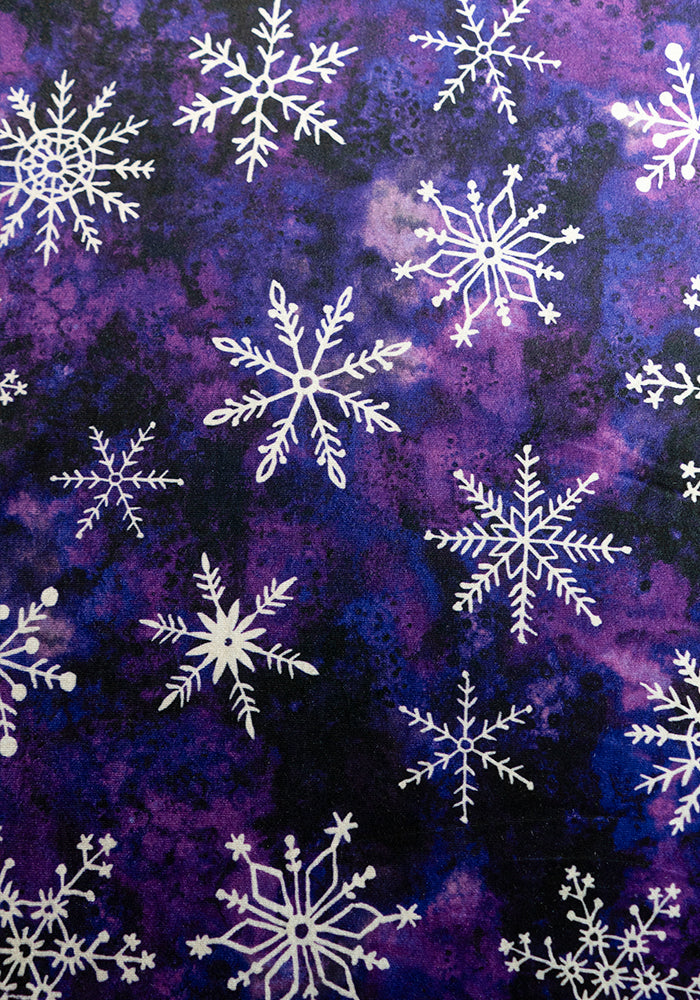 Alaska Purple Snowflake Print Midaxi Dress