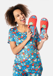 Albion Trailing Strawberry Print Pyjama Set