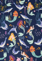 Alia Mermaids Print Midi Dress