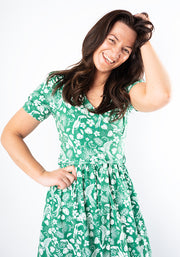 Aloise Green Paradise Print Cotton Midaxi Dress