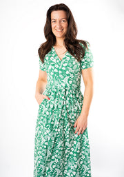 Aloise Green Paradise Print Cotton Midaxi Dress
