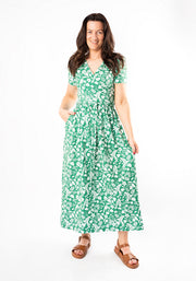 Aloise Green Paradise Print Cotton Midaxi Dress