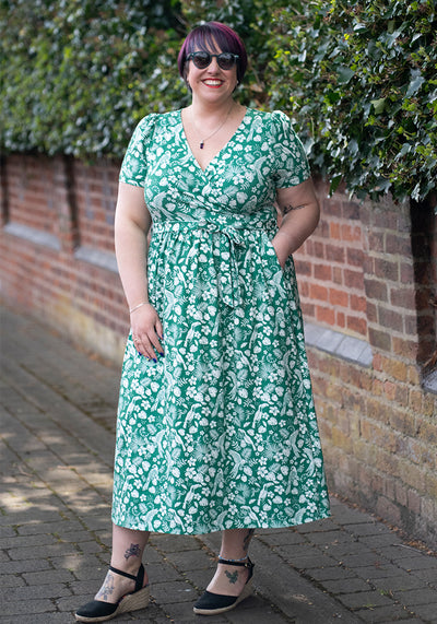 Aloise Green Paradise Print Cotton Midaxi Dress