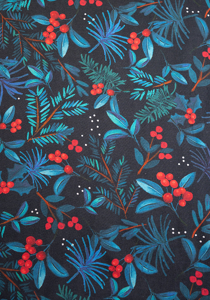 Alva Holly &amp; Berry Print Cotton Midi Dress