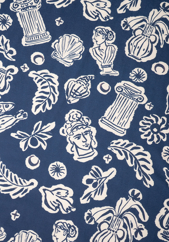 Second angle of Amalthea Greek Print Midi Dress