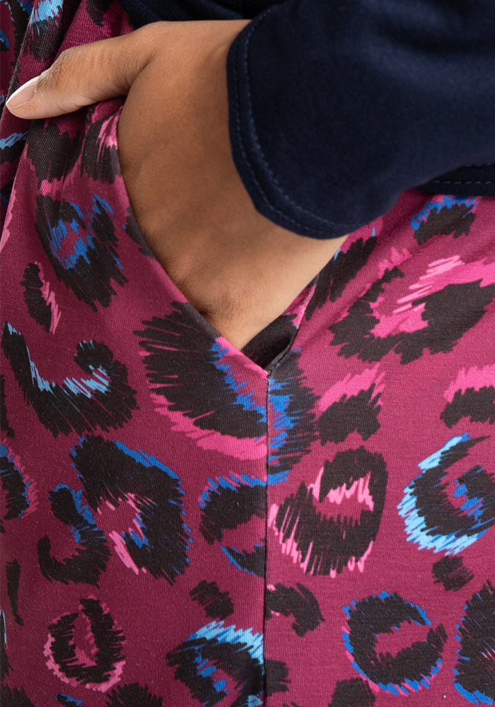 Second angle of Amari Scribble Print Pull On Wide Leg Culotte Trouser