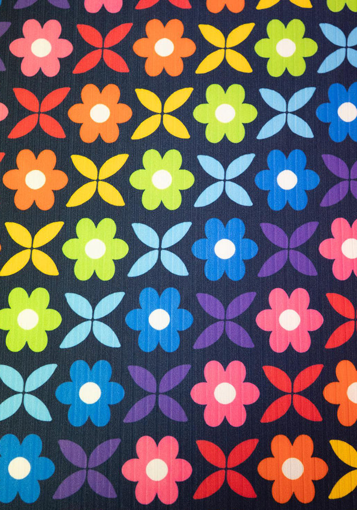 Second angle of Ami Retro Rainbow Floral Print Midaxi Dress