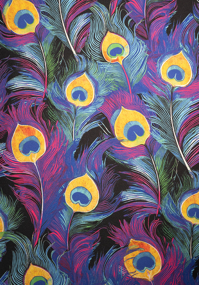 Second angle of Anayer Peacock Feather Print Trapeze Dress