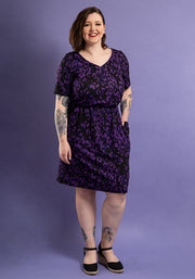 Andie Purple Animal Print Blouson Dress