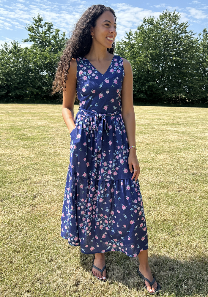 Junia Ditsy Rose Print Midaxi Dress