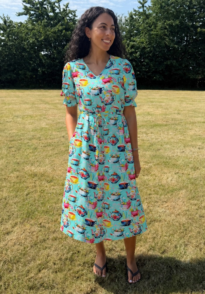 Tamsyn Teacups Print Midi Dress