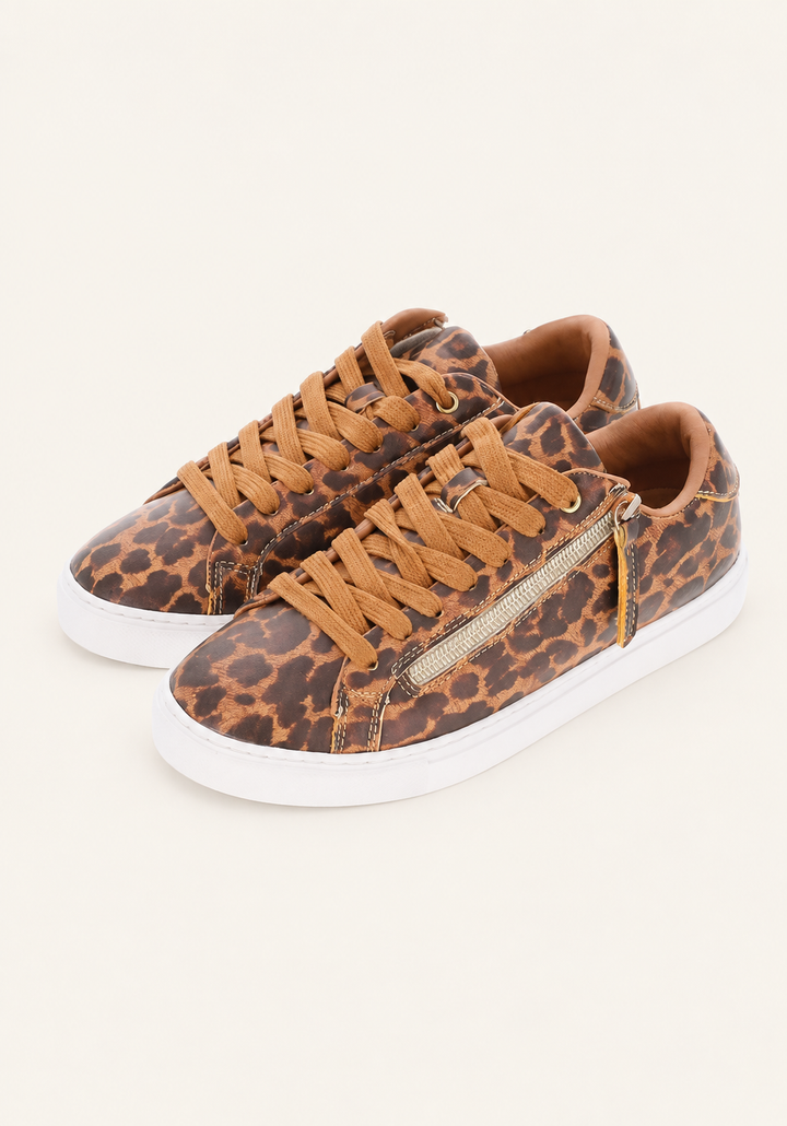 Animal Print Zip Trainers