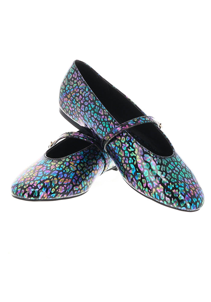 Animal Metallic Rainbow Ballet Pump