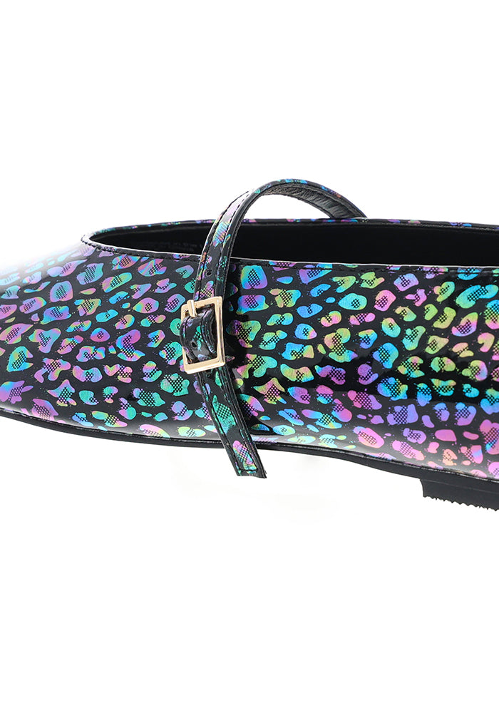Animal Metallic Rainbow Ballet Pump