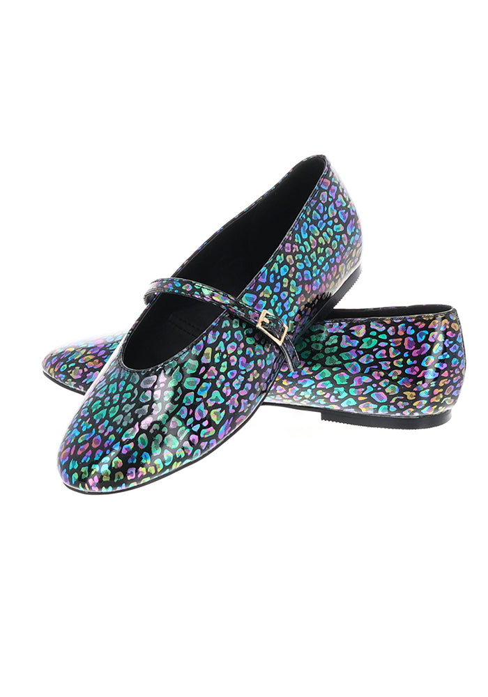 Animal Metallic Rainbow Ballet Pump
