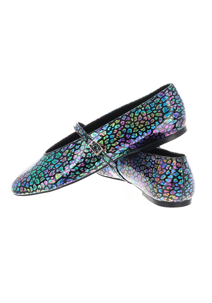 Animal Metallic Rainbow Ballet Pump