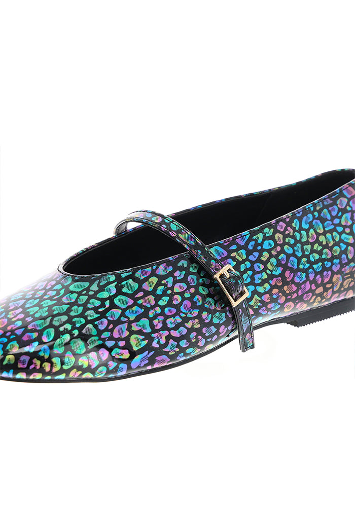 Animal Metallic Rainbow Ballet Pump