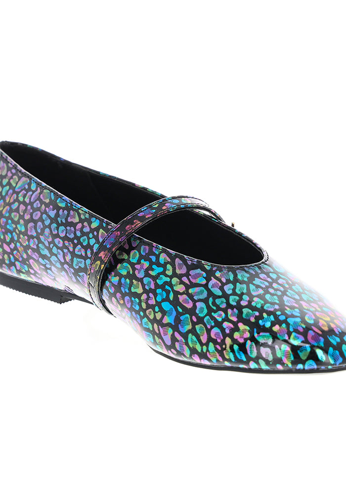 Animal Metallic Rainbow Ballet Pump