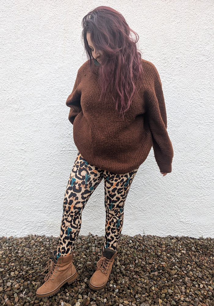 Seventh angle of Heath Natural Animal Print 2 Pocket Leggings