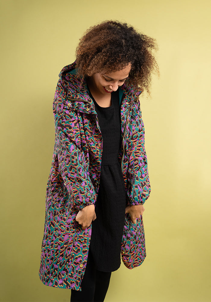 Fifteenth angle of Multicolour Animal Print Popsy Coat