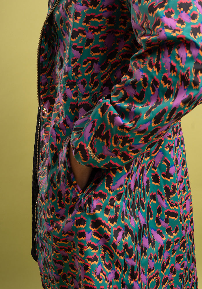 Third angle of Multicolour Animal Print Popsy Coat