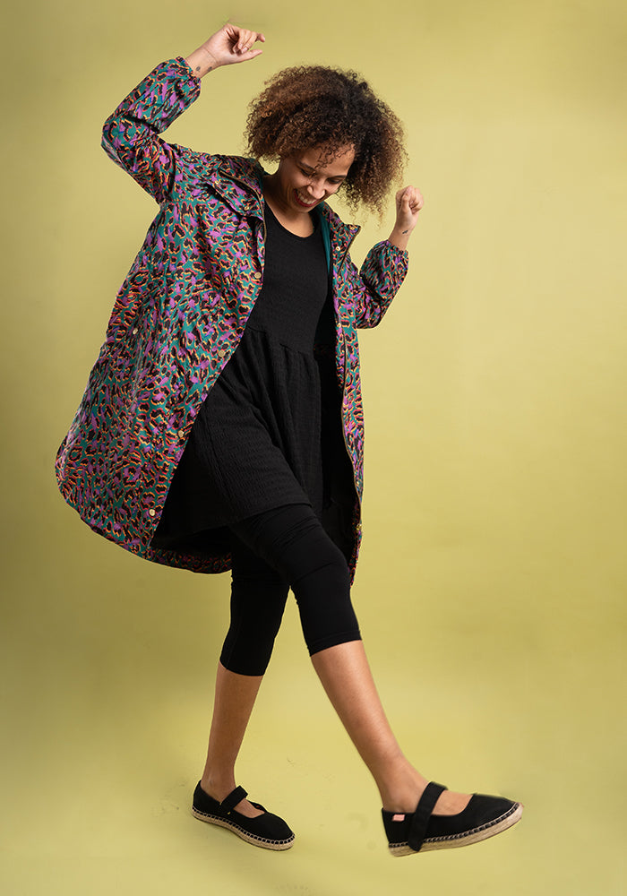 Twelfth angle of Multicolour Animal Print Popsy Coat