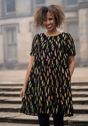 Anissa Lurex Tiered Hem Dress