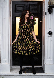 Anissa Lurex Tiered Hem Dress