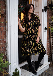 Anissa Lurex Tiered Hem Dress