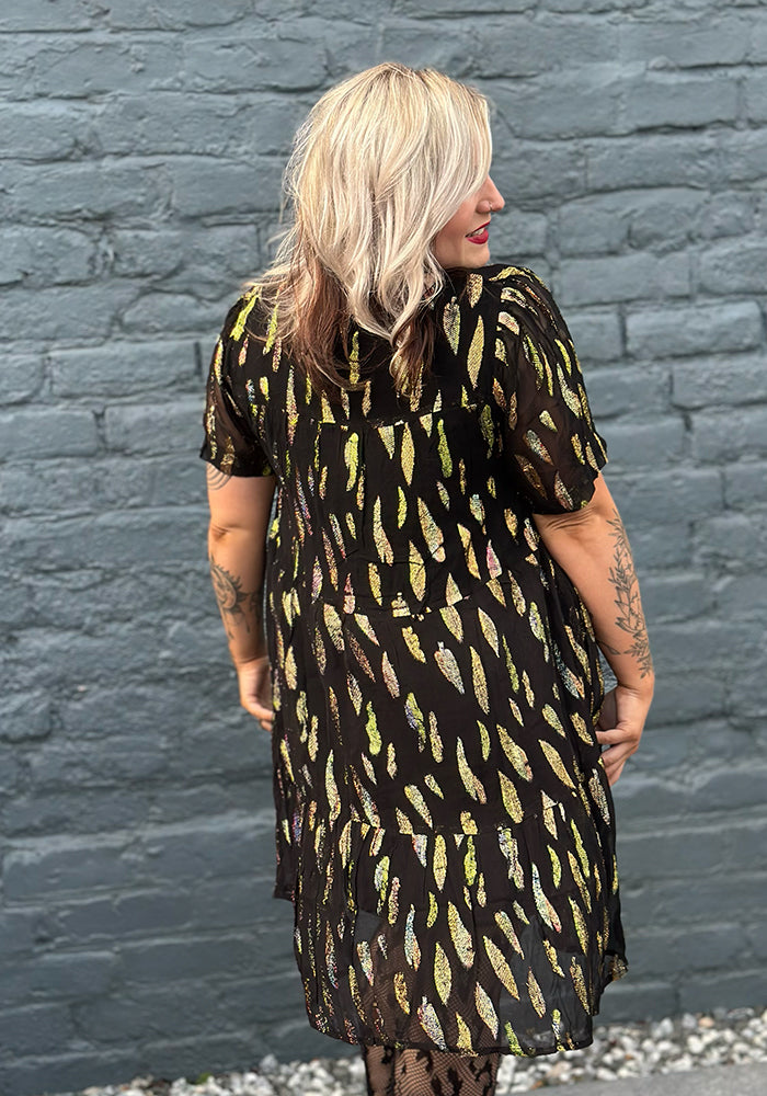 Anissa Lurex Tiered Hem Dress