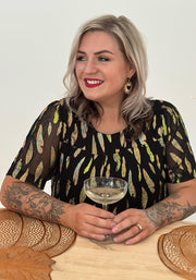 Anissa Lurex Tiered Hem Dress