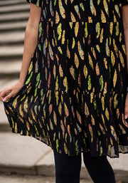 Anissa Lurex Tiered Hem Dress