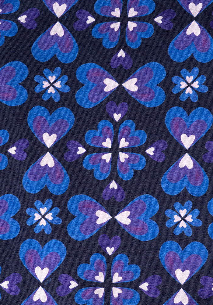 Second angle of Anjela Retro Painted Hearts Print Cotton Midaxi Dress