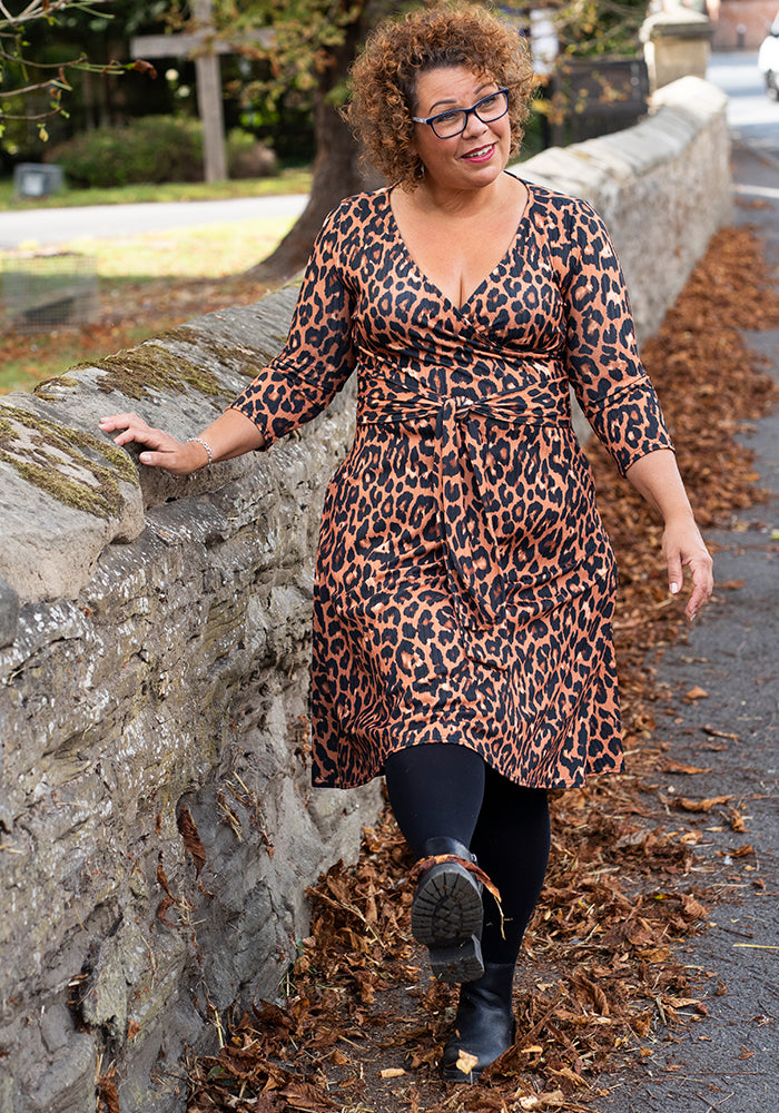 Sixth angle of Anouk Natural Animal Print Dress