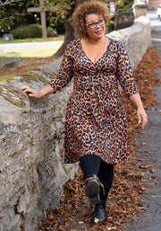 Anouk Natural Animal Print Dress