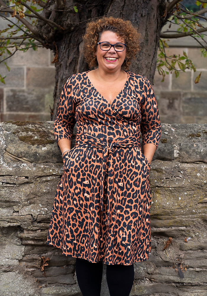 Anouk Natural Animal Print Dress