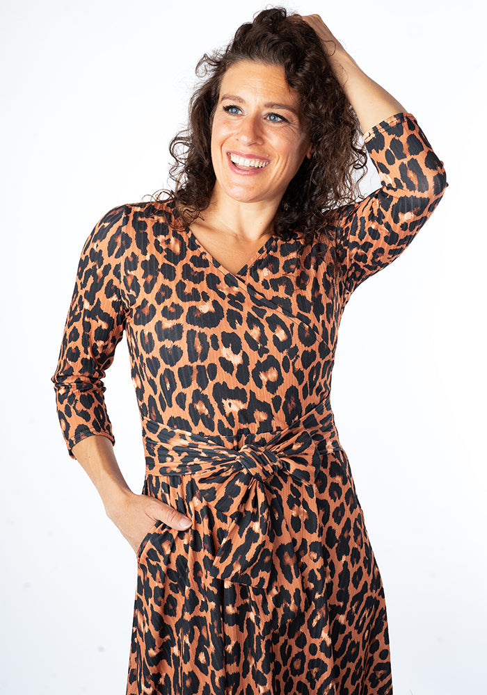 Anouk Natural Animal Print Dress